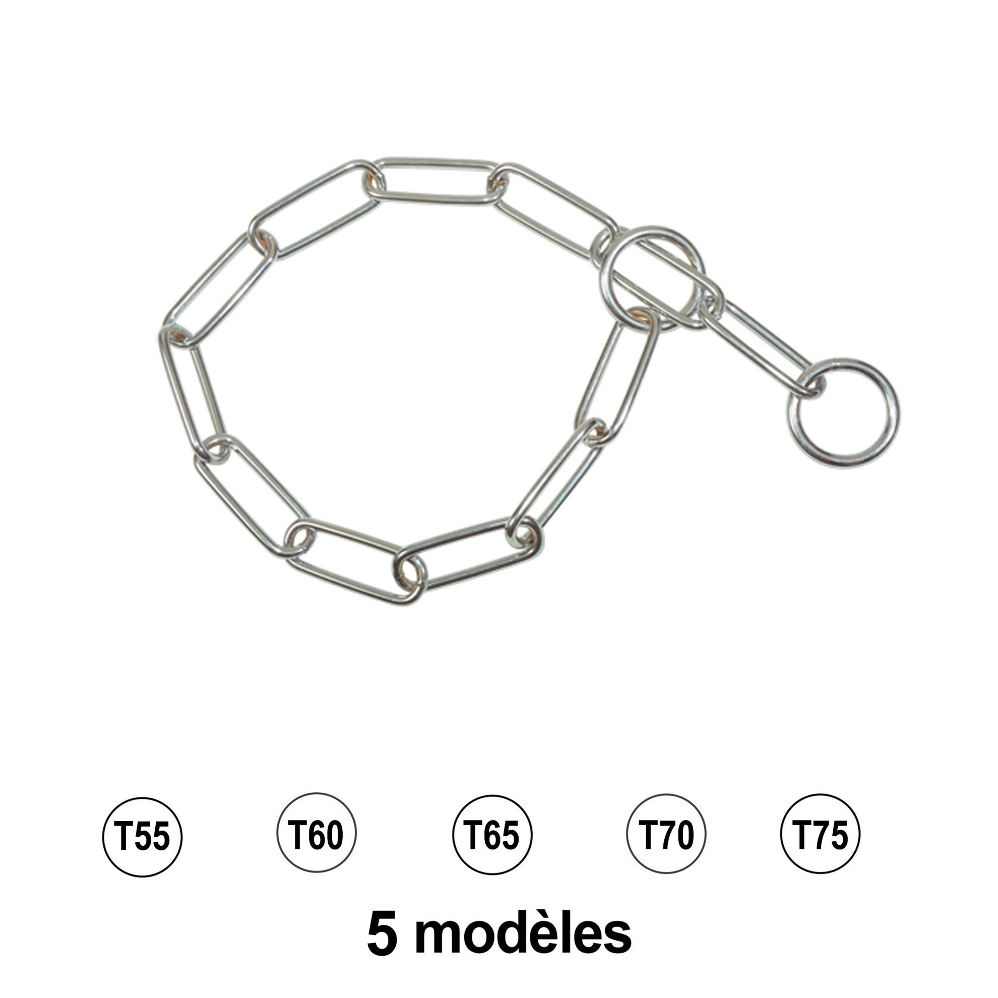 Collier étrangleur Dressage Chien 3.5mm X 50cm - Anti-aboiement, Nylon Et Métal, Ajustable Pour Grand Chien