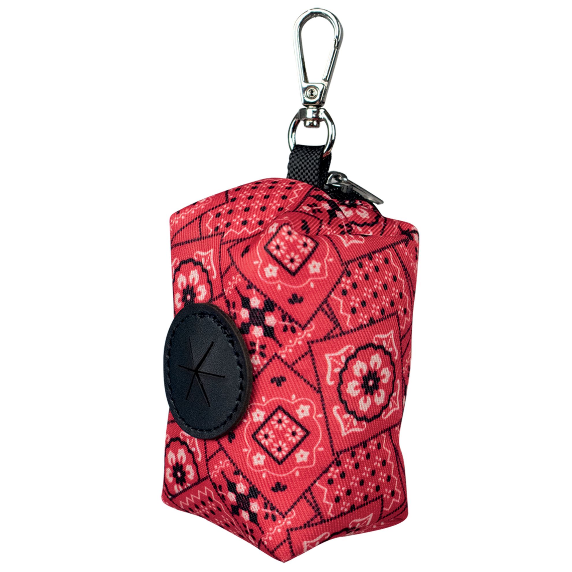 Distributeur De Sacs Poubelle Mural - Motif Floral Coquelicot Rouge, Polyester, 55.9x22.9 Cm, Réutilisable